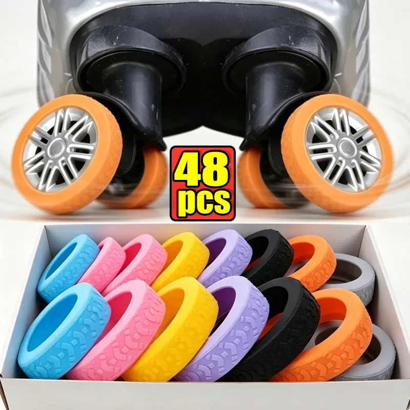 protège-roues en silicone pour valise, housse de protection silencieuse pour roulettes de trolley, accessoires