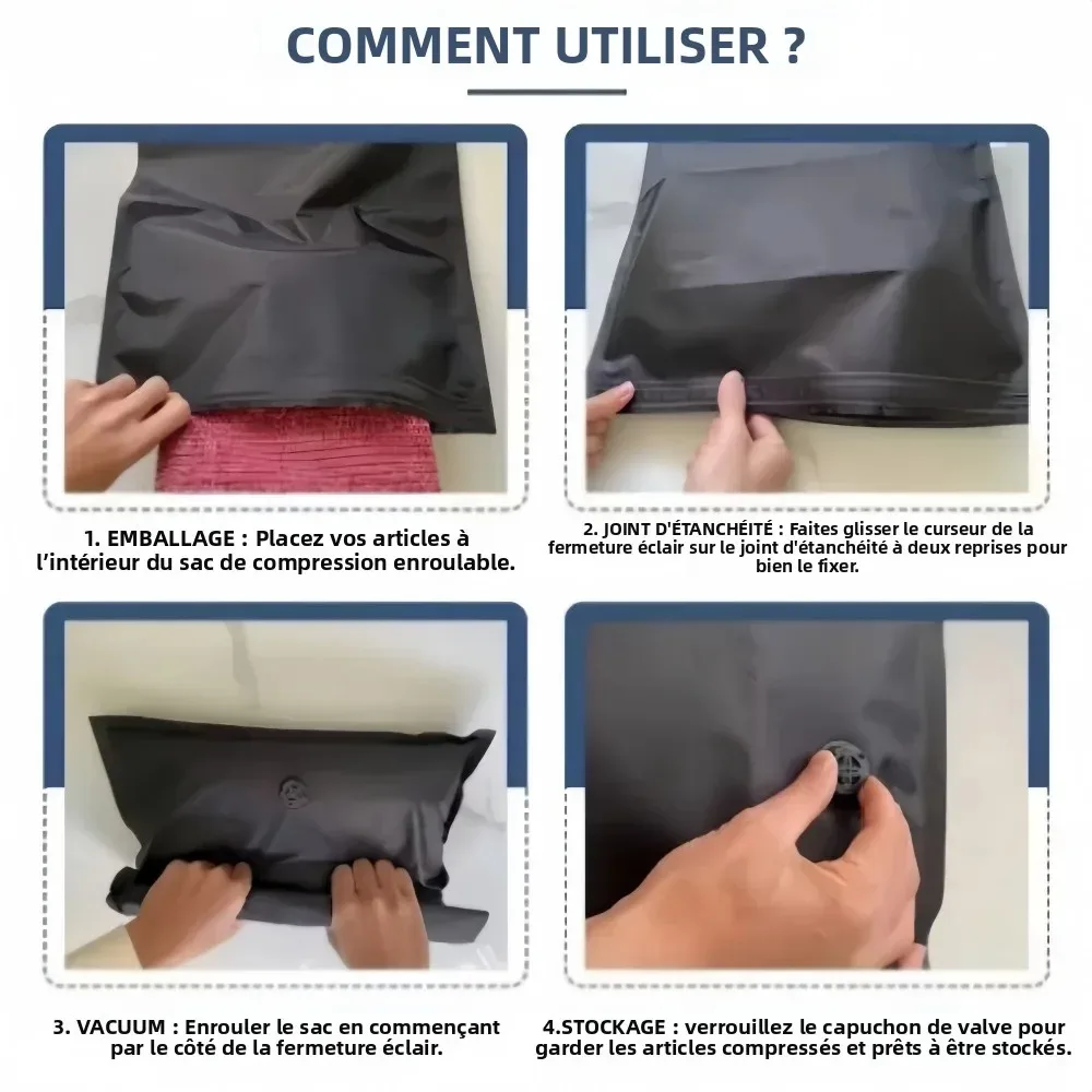 sacs de rangement sous vide pour bagages de voyage, sacs de compression épais et étanches, économiseurs d'espace pour vêtements, organisateur de voyage et de camping