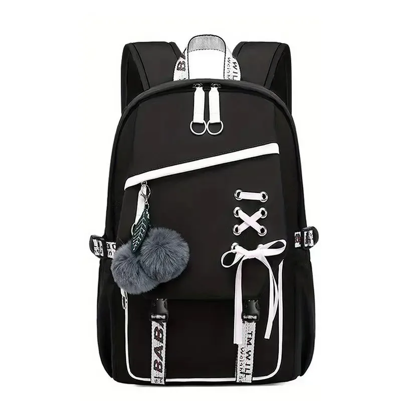 sac à dos mignon et élégant pour étudiant, sac d'école multi-poches, sac à livres grande capacité, sac de voyage quotidien décontracté, sac léger pour l'extérieur