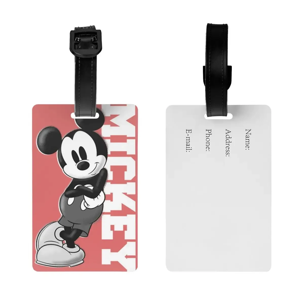 étiquette de bagage personnalisée m-mouse pour valises, étiquettes de bagage mignonnes de dessins animés, étiq