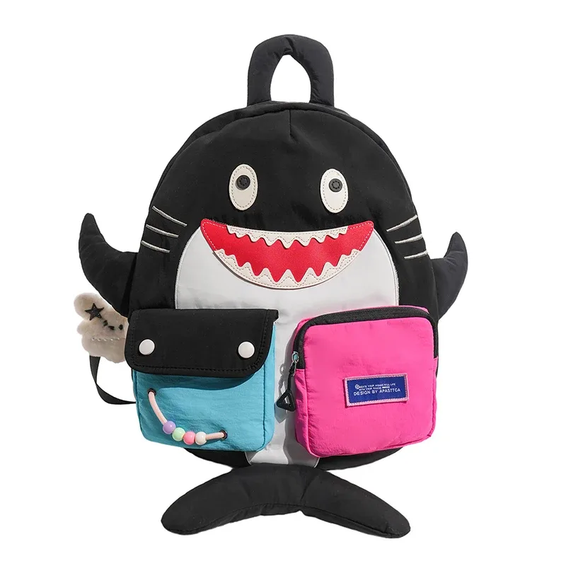 sac à dos fashion shark, grande capacité, sac à dos de voyage, sac d'école pour étudiants, sac à dos décontracté, sac multi-poches pour les trajets quotidiens, unisexe, sportif