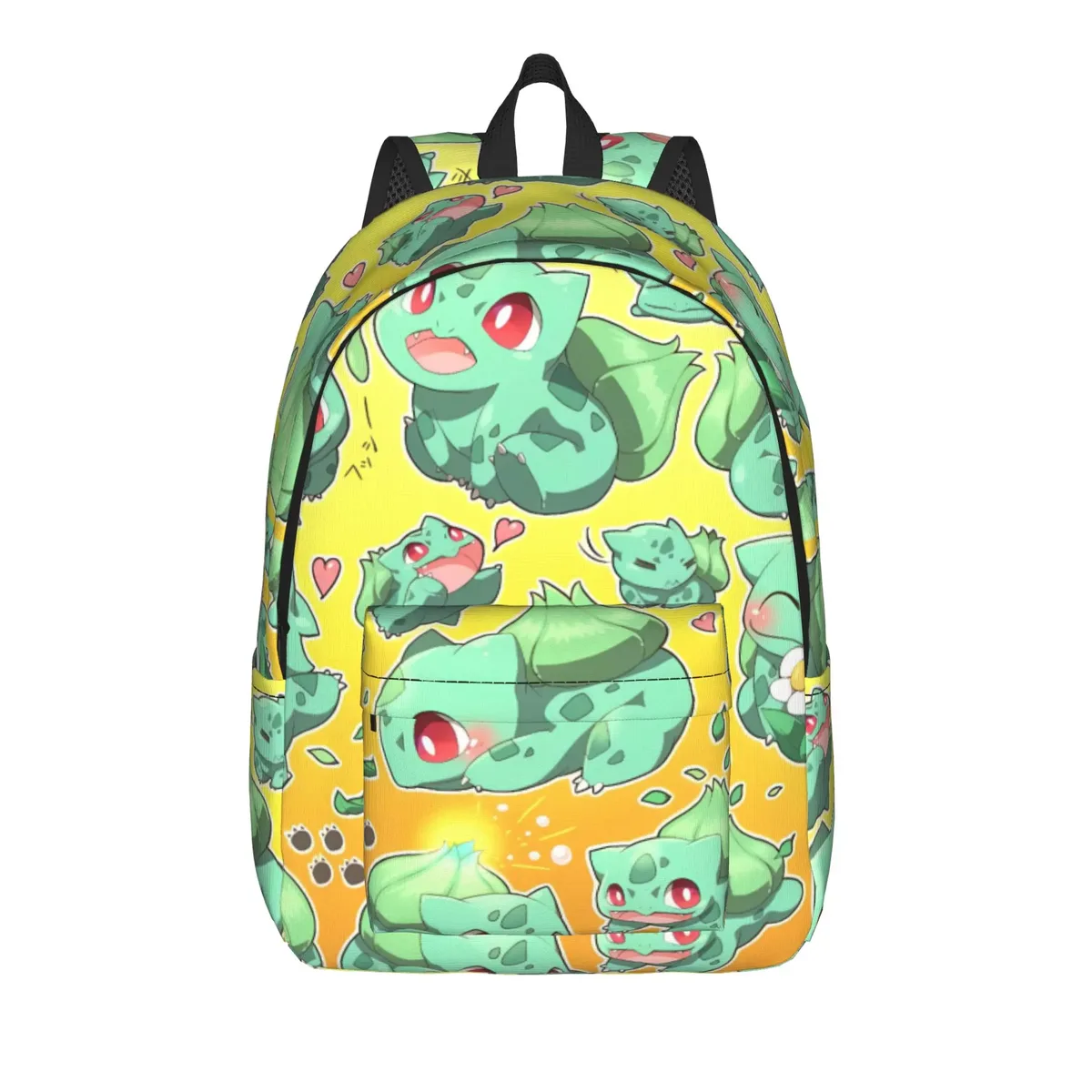 sac à dos de voyage bulbasaur forest cartoon, sacs à dos de voyage pour hommes, sacs d'école secondaire à motifs colorés, sac à dos cool