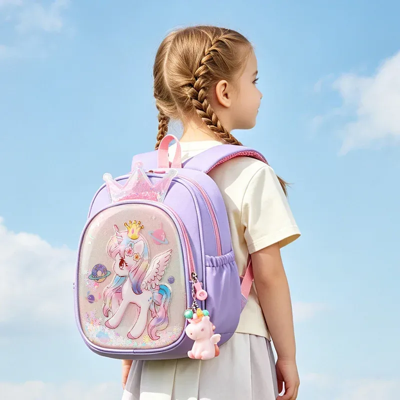 sac à dos licorne rose de dessin animé pour filles de 3 à 6 ans, léger, pour la maternelle, princesse, sirène,