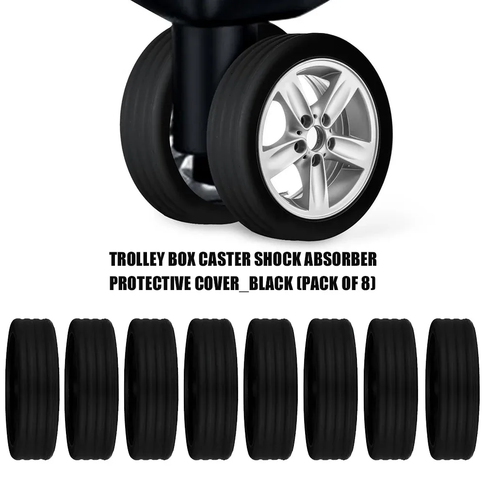 8 protections antidérapantes en silicone pour roulettes de valise, réduisant le bruit