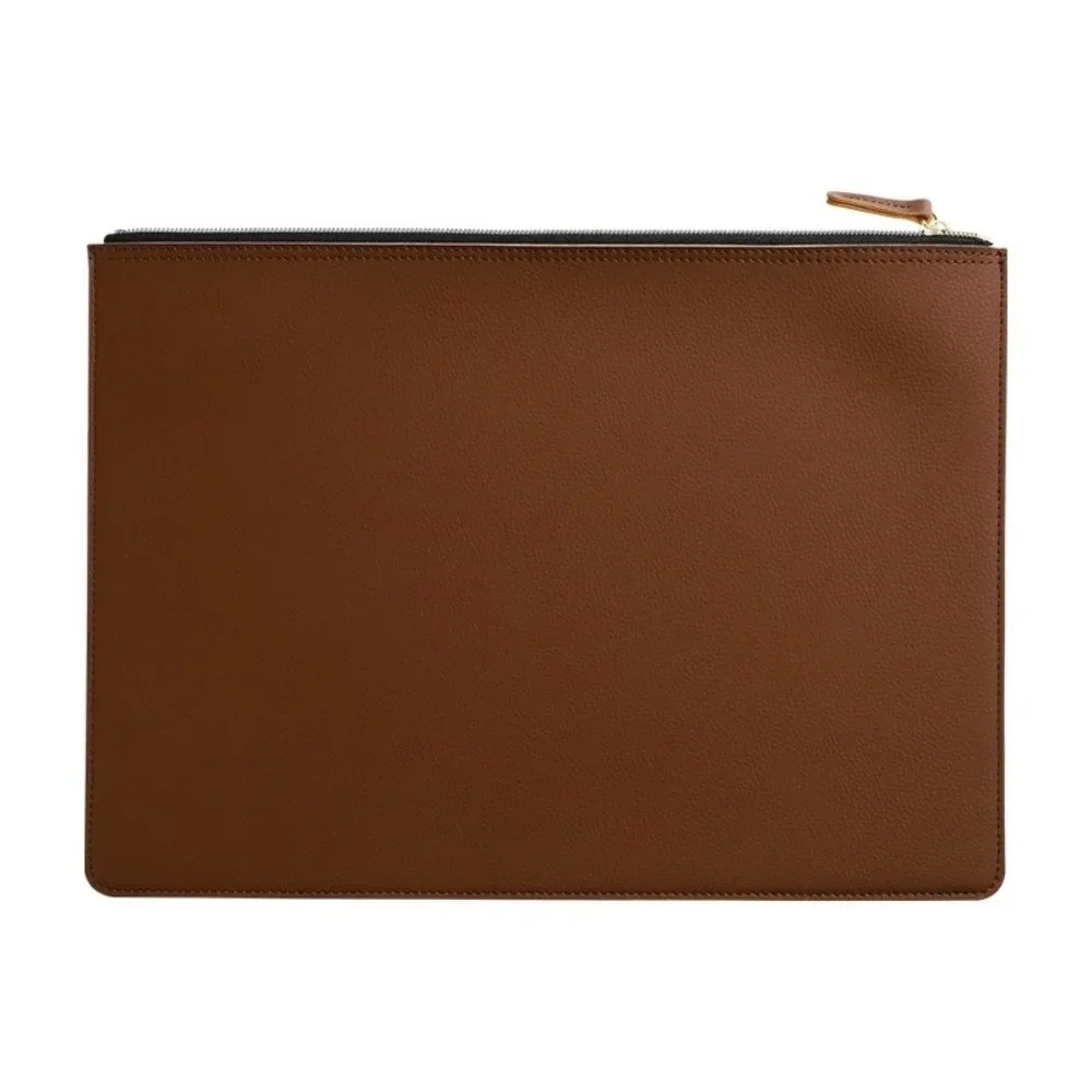 porte-documents a4 en cuir pu tendance, sac à fermeture éclair étanche, mallette d'affaires grande capacité, sac à documents de haute qualité pour conférence