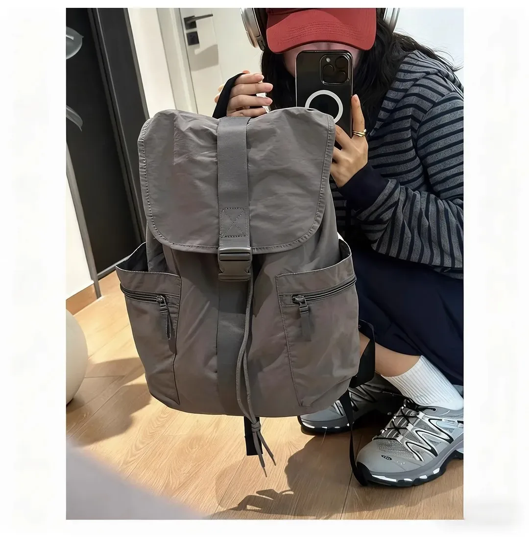 sac à dos léger en nylon pour femme, grande capacité, sac de voyage imperméable, sac d'école décontracté, sac à dos pour ordinateur portable, sac à dos de collège