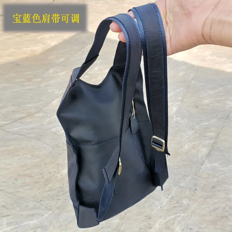 sac à dos en cuir de vache crazy horse pour hommes, sac à dos rétro décontracté marron foncé, 2108