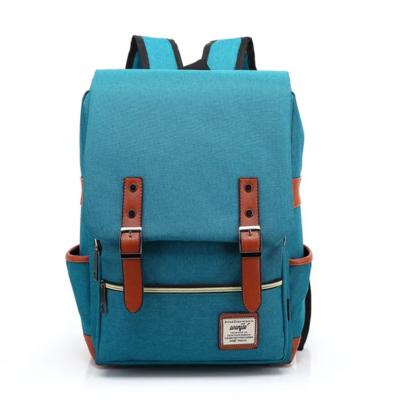 vintage 16 pouces sac à dos pour ordinateur portable femmes sacs en toile hommes toile voyage loisirs sacs à dos rétro sac décontracté sacs d'école pour adolescents