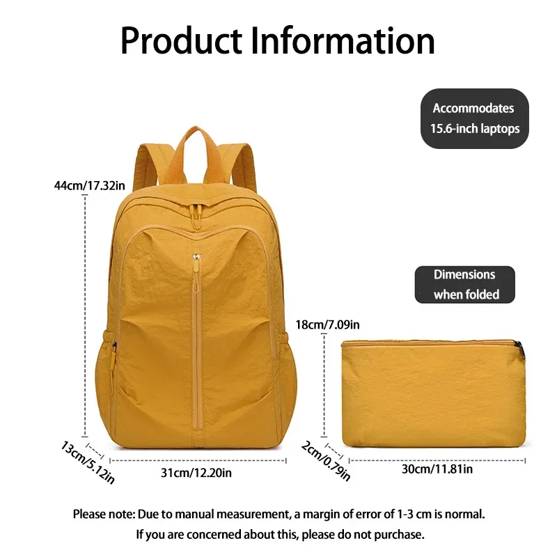 sac à dos pratique et élégant, grande capacité, unisexe, décontracté, résistant à l'eau, en nylon, pour voyage, pour ordinateur portable, pour les déplacements quotidiens