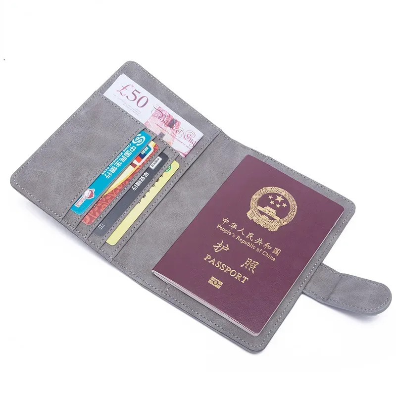 porte-passeport en cuir pu pour hommes et femmes, étui pour cartes de crédit, portefeuille de couverture, accessoires de voyage, sac à main
