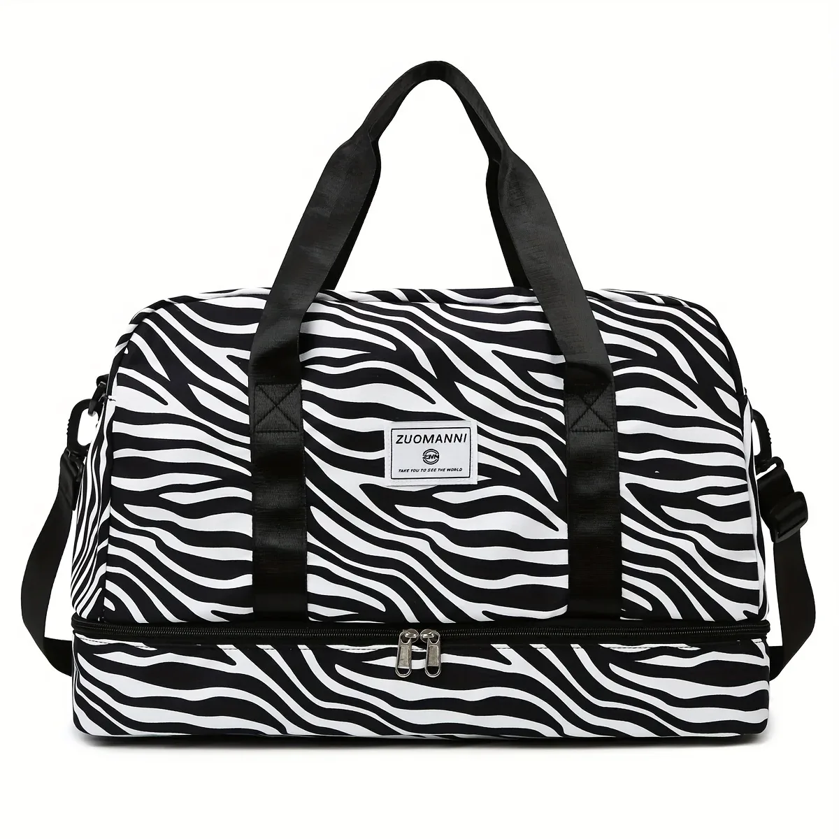 sac de voyage en nylon de grande capacité avec imprimé animal, sac de sport et de gym, sac de week-end portable pour femmes, sac de nuit.