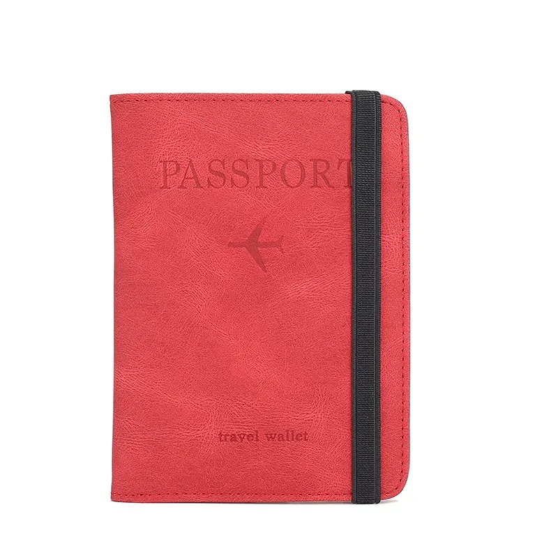 pochette de voyage rfid anti-électronique 2026, étui en cuir pu simple et élégant, porte-documents multifonctionnel, portefeuille de voyage