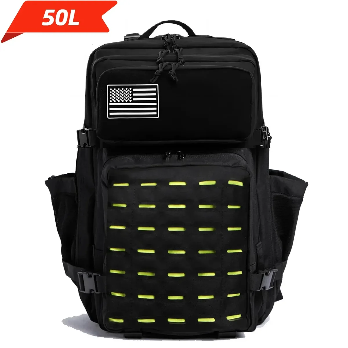 25l/50l étanche avec 2 porte-bouteilles sac à dos salle de sport voyage en plein air randonnée pêche trekking sacs à dos 13 pouces pochette d'ordinateur