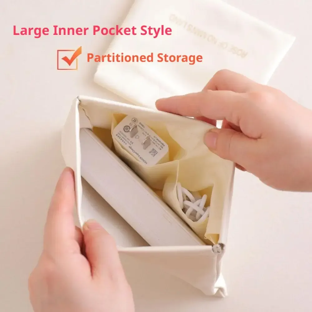 sac de rangement pour balles avec fermeture automatique 11-13cm, organiseur multicouche, porte-monnaie en pu, sac de rangement pour écouteurs filaires pour le voyage