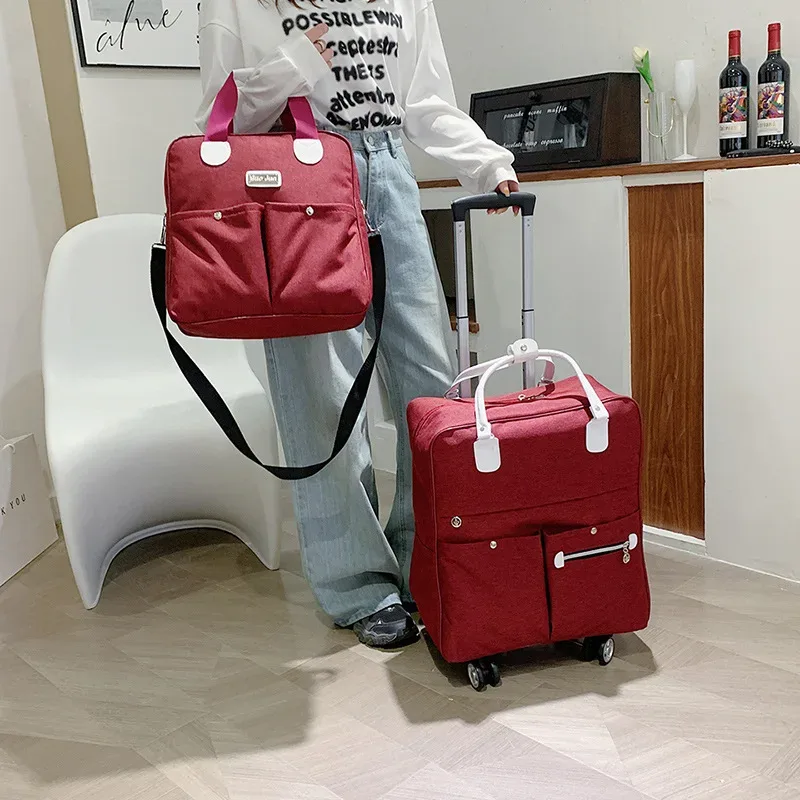 sac à roulettes pour femmes, sac à dos de voyage pour filles, sacs à roulettes de grande capacité, sac de voyage, valise, 2 pièces/ensemble, 2022