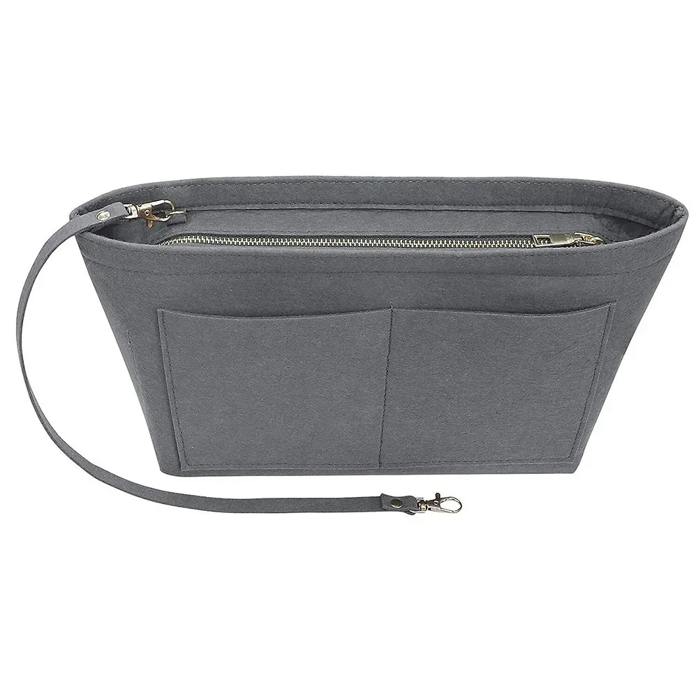 sac fourre-tout en feutre pour femmes, sac à main de voyage portable, sacs à cosmétiques, sac à main à doublure d'insertion, sacs de marque de stockage de poudres