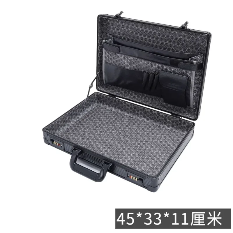 mallette rigide d'affaires avec serrure-boîte de sécurité de bureau coffre-fort pour documents pour fichiers, certificats, espèces, valise portable