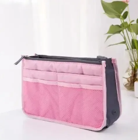 sac de maquillage multifonctionnel de grande capacité, sac de voyage portable à double fermeture éclair, sac de rangement pour articles de toilette, sac pour maman, sac cosmétique multi-poches