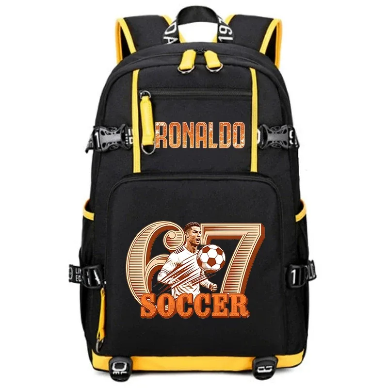 cr7 ronaldo 67 sac à dos imprimé de grande capacité pour étudiants, adolescents, enfants, sac à dos de voyage pour l'école