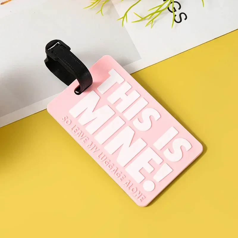 étiquette de bagage en pvc souple pour hommes et femmes, étiquette de voyage imprimée lettre, étiquette d'identification de valise, étiquette de nom d'avion, étiquettes de sac attro pour bagages, mode