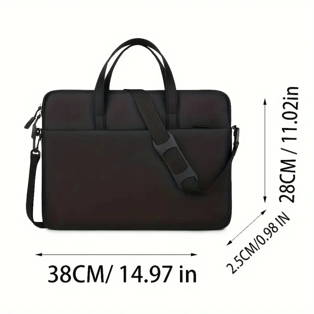 sac pour ordinateur portable uni, léger et portable, pochette de voyage professionnelle pour ordinateur portable, sacoche de bureau à bandoulière zippée