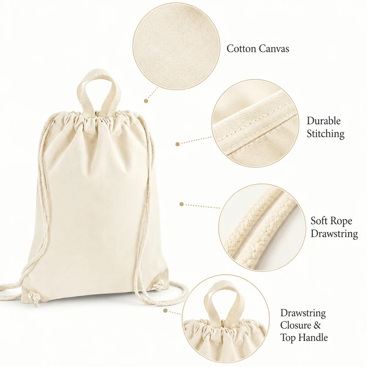 sac à dos en toile avec cordon de serrage 30x40cm, sac de sport en coton, sac de rangement léger et réutilisable pour l'école, le sport, les courses et le quotidien