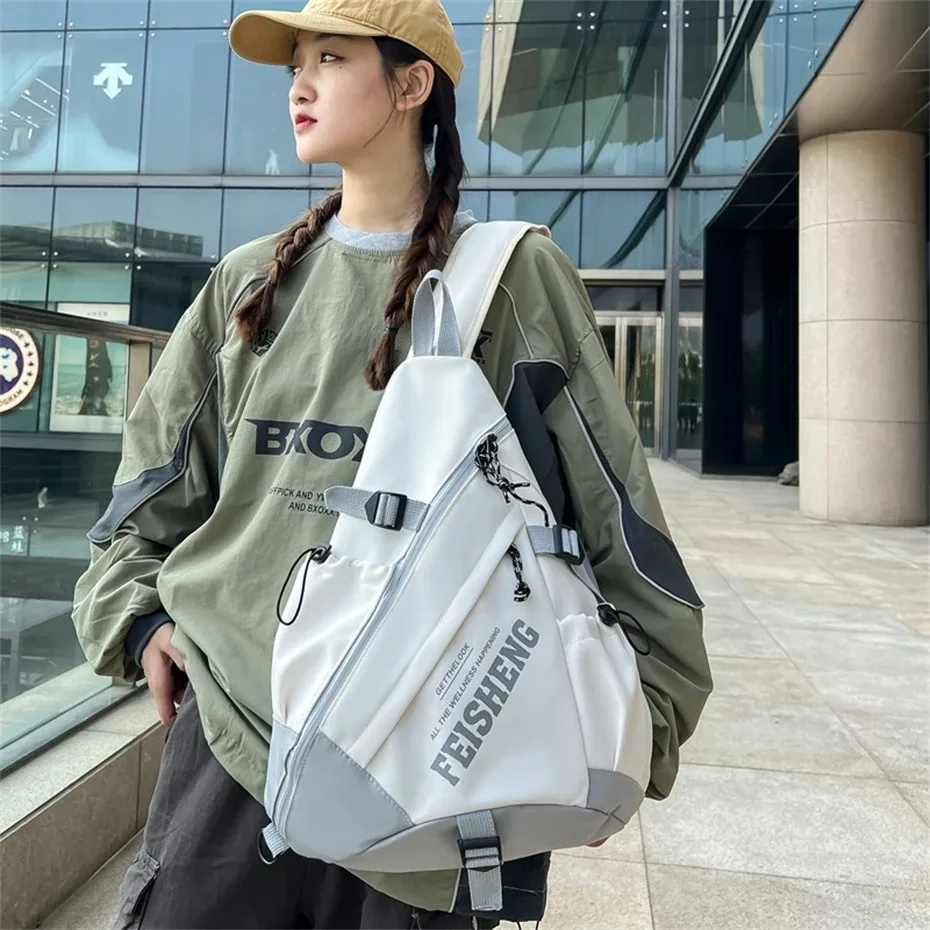 techwear style extérieur moto sport sac à dos à bandoulière unique unisexe hip hop multifonction sac de poitrine sac à bandoulière tactique