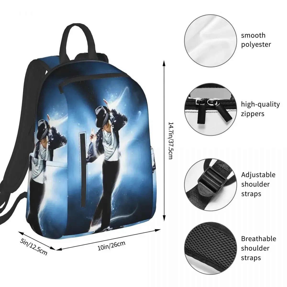 sac à dos michael jackson pour musiciens, chanteurs et danseurs, sac à livres pour étudiants, sac d'école pour enfants, sacs à bandoulière pour ordinateur, pour garçons et filles