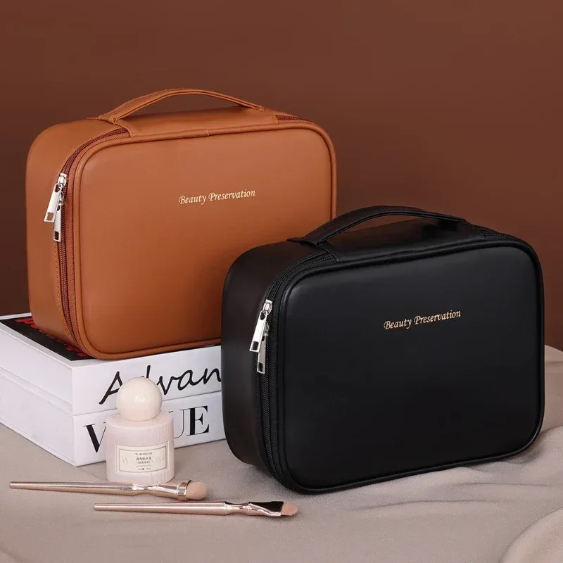 nouvelle trousse de toilette femme grande capacité, sac de maquillage portable de luxe pour voyage, pochette de rangement pour articles de toilette quotidiens