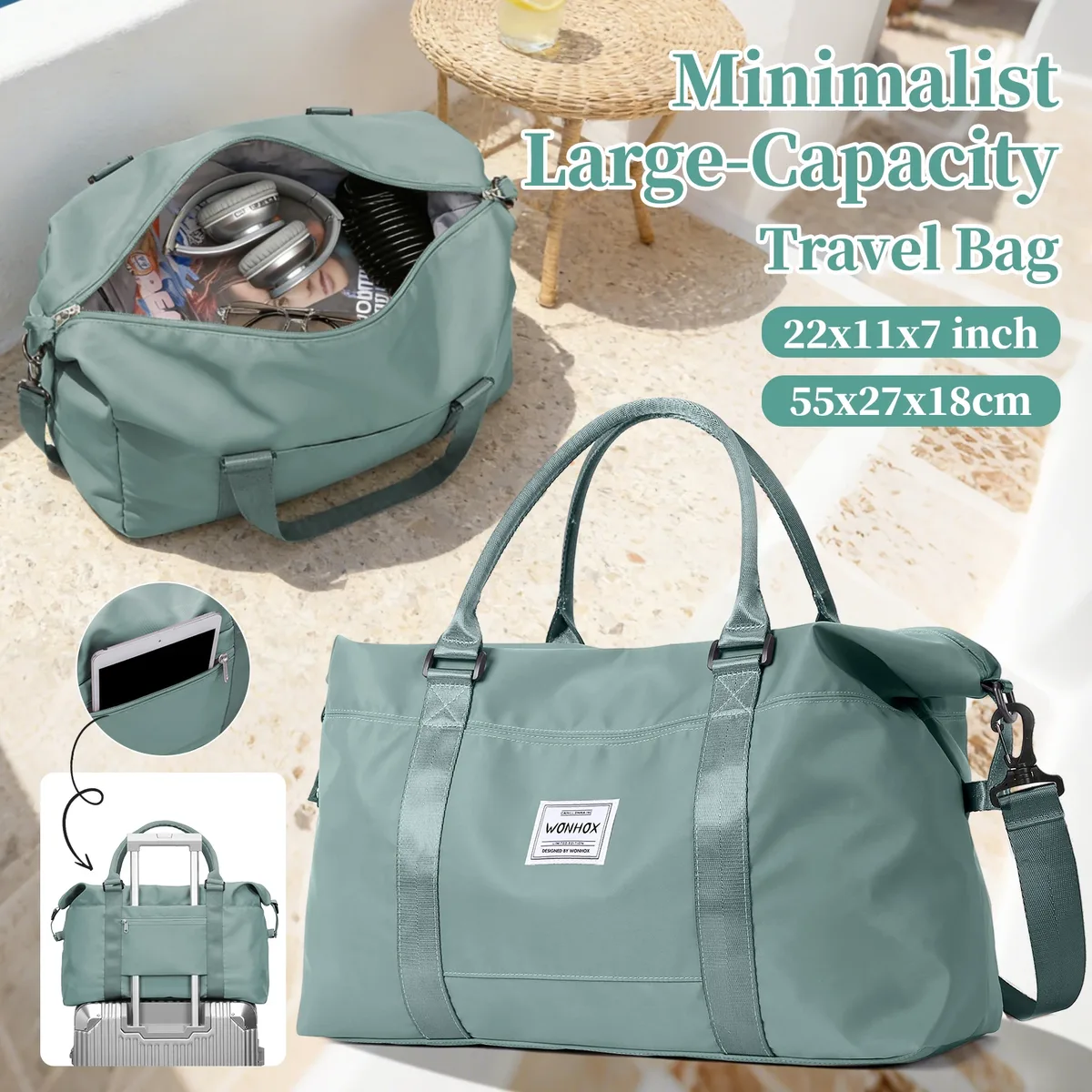 sac de voyage de grande capacité, bagage à main pour courtes distances, sacs de sport portables, sacs à bandoulière pour femmes et hommes, sac de rangement personnel.
