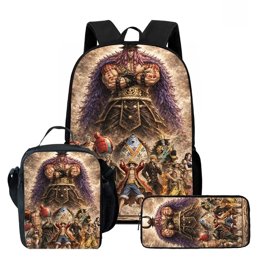 ensemble de sac à dos scolaire 3 pièces 15 pouces avec sac à lunch et trousse à crayons, durable, léger, unisexe, pour garçons et filles de 6 à 10 ans
