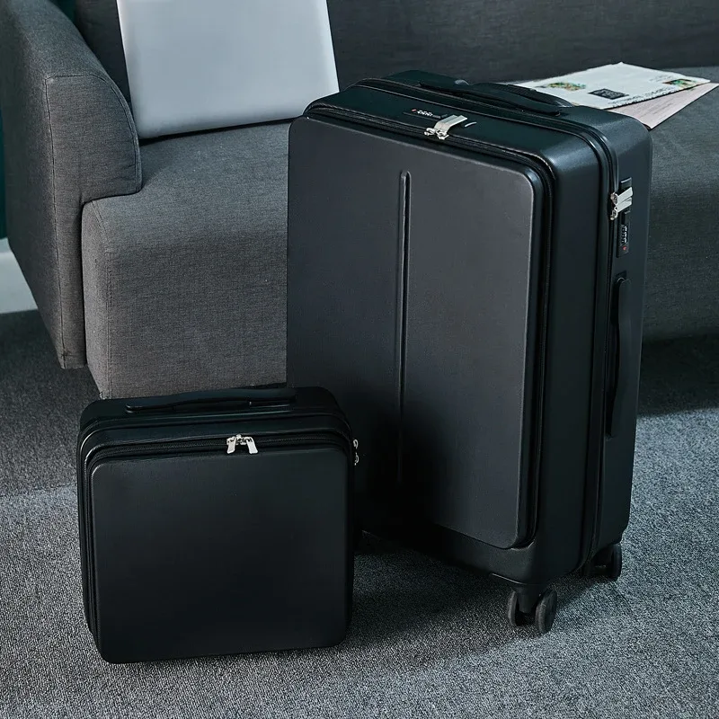 valise à roulettes avec sac pour ordinateur portable pour homme, voyage d'affaires, roue universelle, chariot, boîte pc, bagage à roulettes, nouveau, 20 po, 24 po