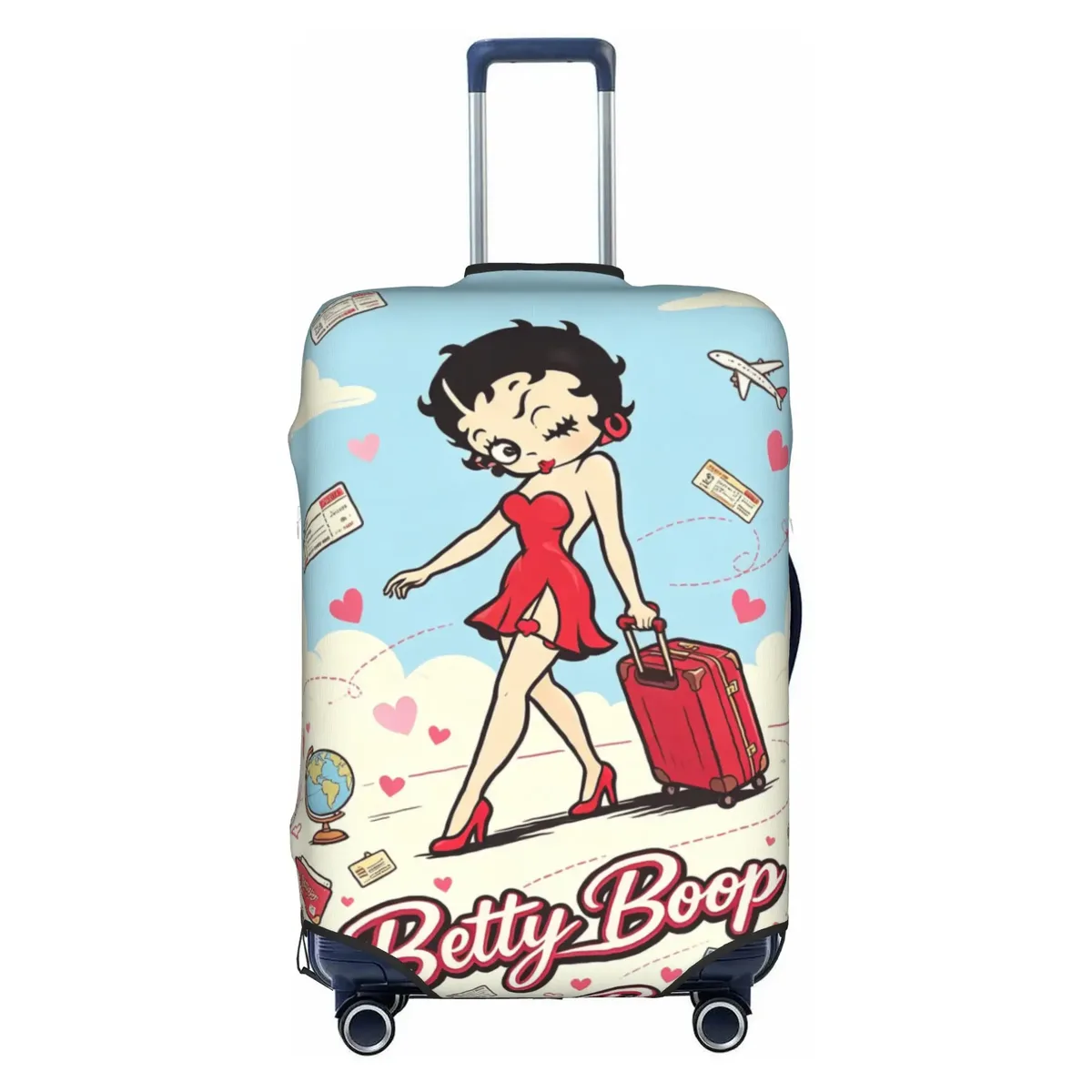 housse de valise élastique personnalisée b-bettys cartoon boop, housse de bagage de voyage classique d'anime pour valises de 18 à 32 pouces