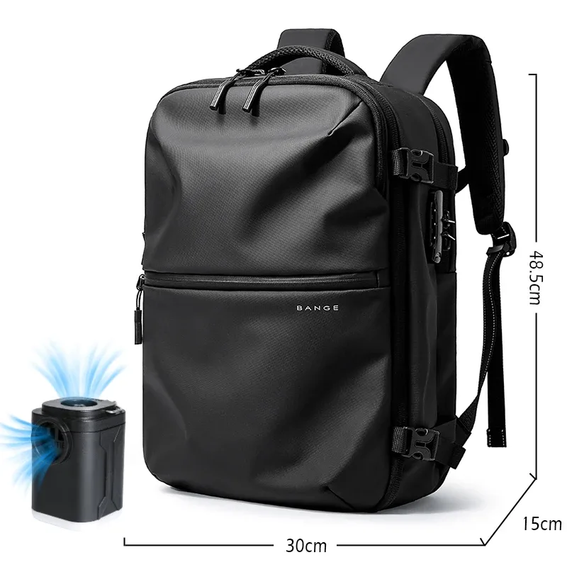bange anti-vol hommes voyage sac à dos compression sous vide 15.6 pouces sac à dos pour ordinateur portable pour affaires sac d'école pack randonnée sacs à dos