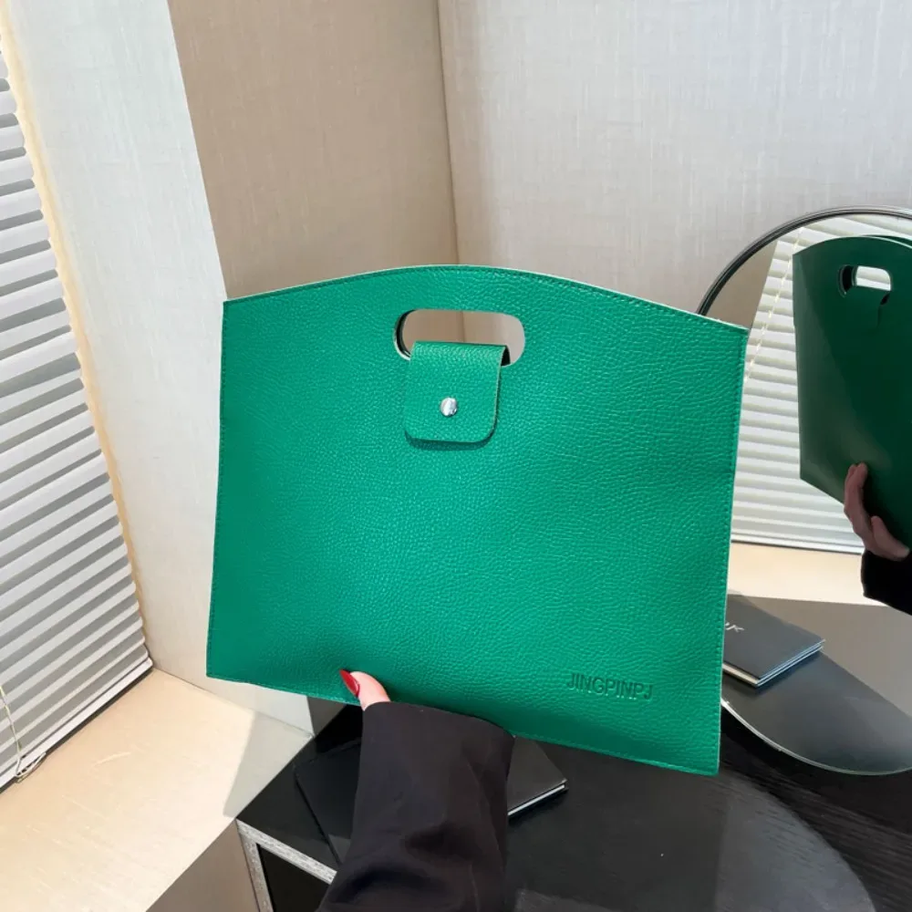 sac fourre-tout de bureau en pu tendance, grande capacité, couleur unie, sacoche pour ordinateur portable, sac à main, porte-documents pour employé de bureau