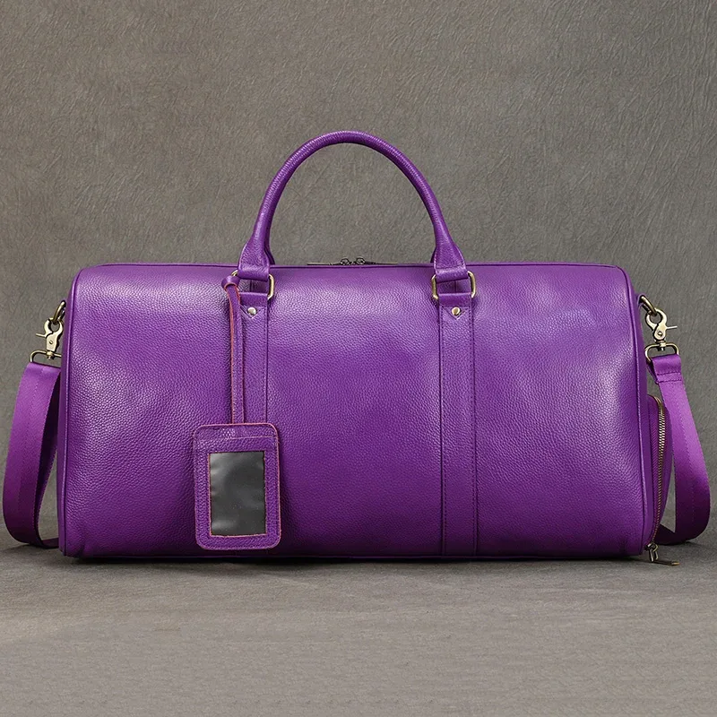 sacs de voyage en cuir véritable pour hommes et femmes, cuir de vachette noir doux, sac décontracté, haute qualité, initié, grande capacité