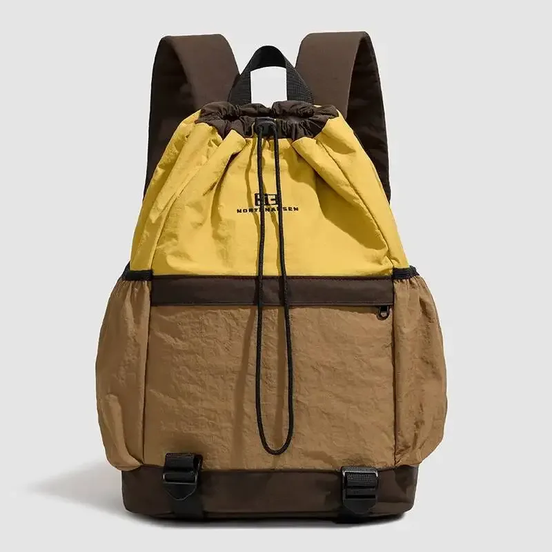 sacs à bandoulière polyvalents de grande capacité avec fermeture à cordon de serrage, bloc de couleurs, sac à dos décontracté à la mode pour hommes et femmes, offre spéciale