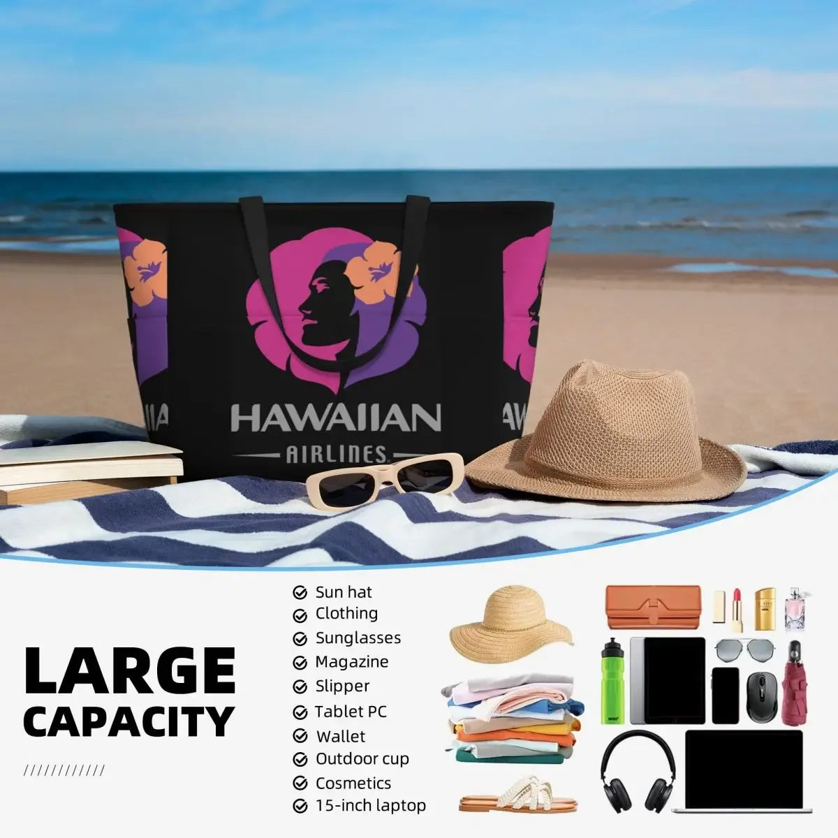 hawaiian airlines herc voyage fin du sud été vente plage sac fourre-tout yoga duffle grand sac fourre-tout femmes sac de voyage sac de fitness