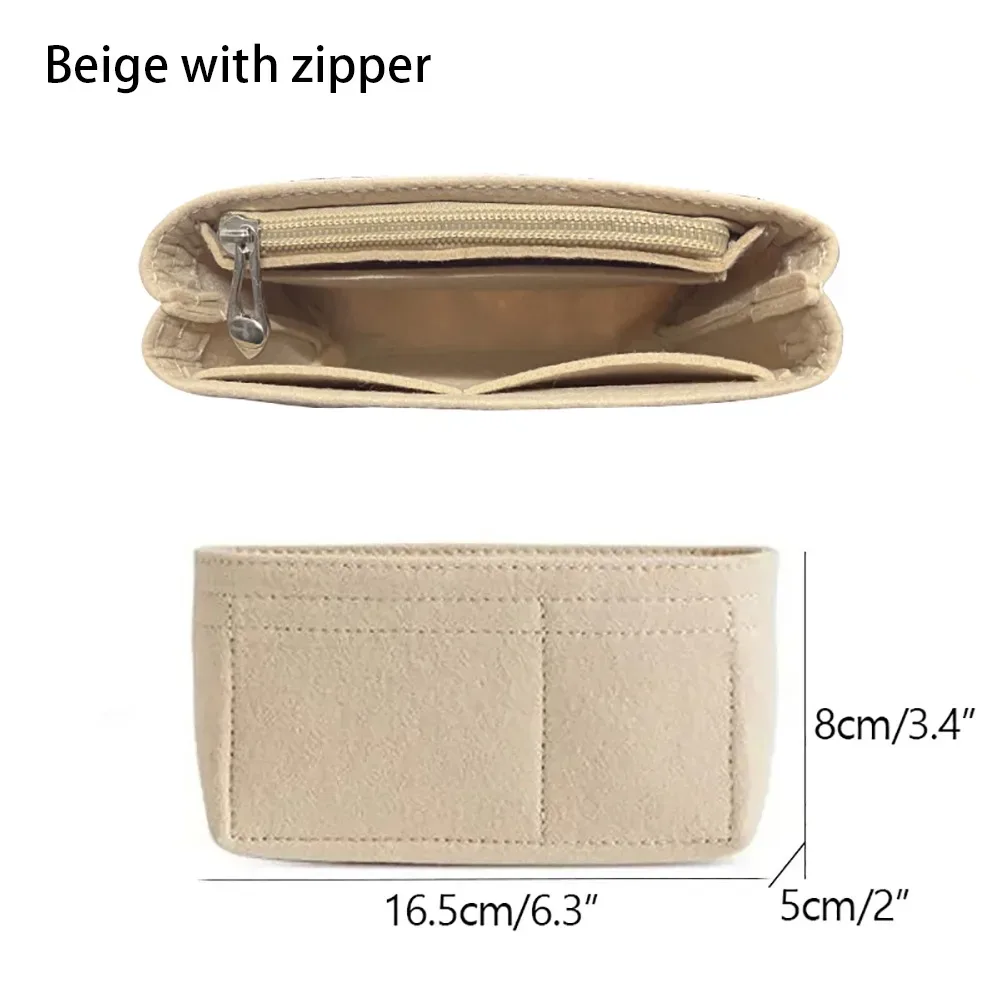 sacs de rangement durables, sac d'insertion en feutre multi-poches, sac de voyage portable, organisateur de sac pour longchamp mini bag, 1 pièce