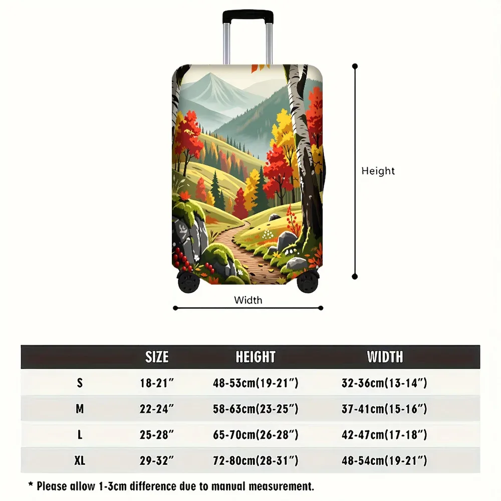 1 housse de bagage à imprimé forêt et montagne d'automne. s'adapte aux valises de 18 à 32 pouces ; protège efficacement vos bagages.