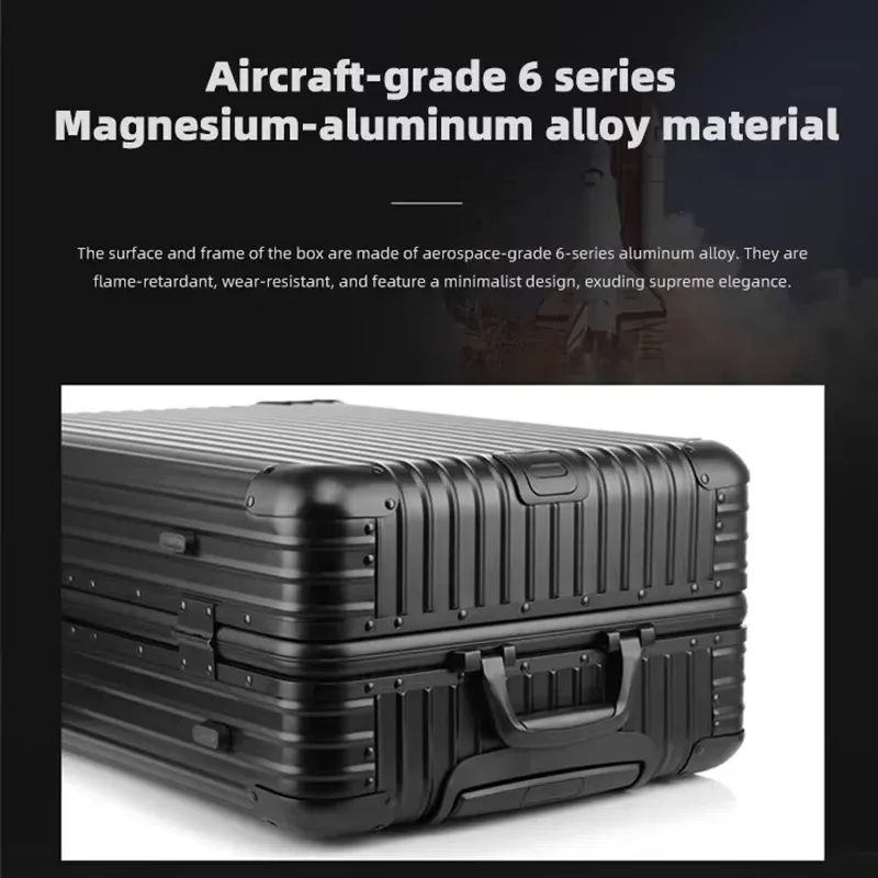 valise télescopique bunnyfly de 24 pouces en alliage d'aluminium et de magnésium, bagage de voyage d'affaires avec serrure à combinaison métallique, bagage à main b