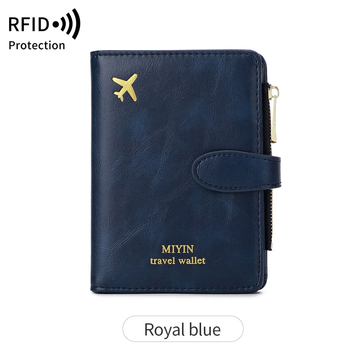 porte-passeport à motif avion, multifonctionnel, pour carte d'identité, carte bancaire, rfid, avec clip, en cuir pu, accessoires de voyage
