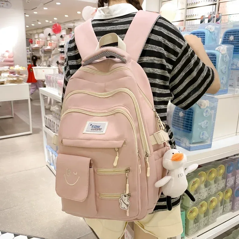sac à dos en polaire de grande capacité pour filles, sacs à dos de voyage en plein air, grands sacs d'école, lettre, carillon de rue, mignon, nouveau