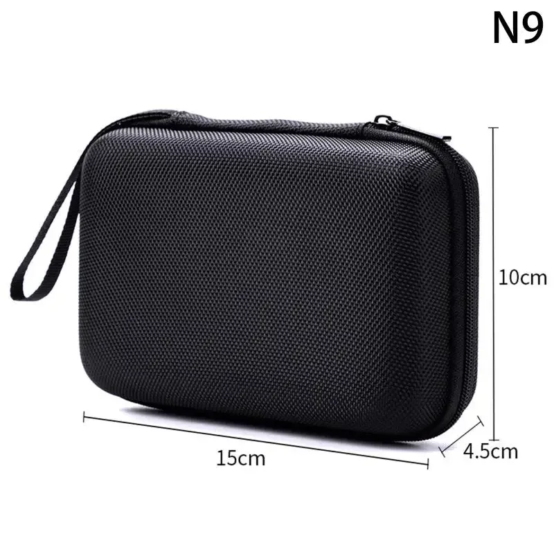 mini étui de rangement rigide en eva, organisateur portable pour petits accessoires électroniques, sac de transport pour voyage, noir