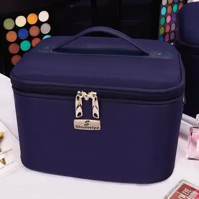 trousse à cosmétiques imperméable en tissu oxford, sac à cosmétiques multicouche de grande capacité, sac à bandoulière portable pour femme
