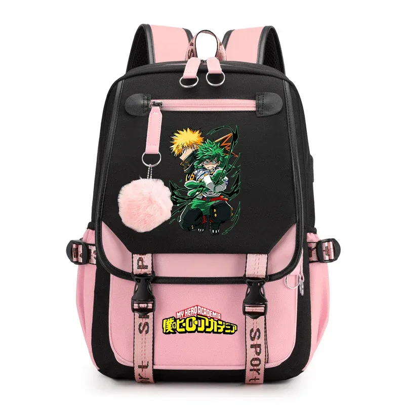 sac à dos d'étudiant imprimé my hero academia, léger et décontracté, pour filles, pour l'école et les voyages