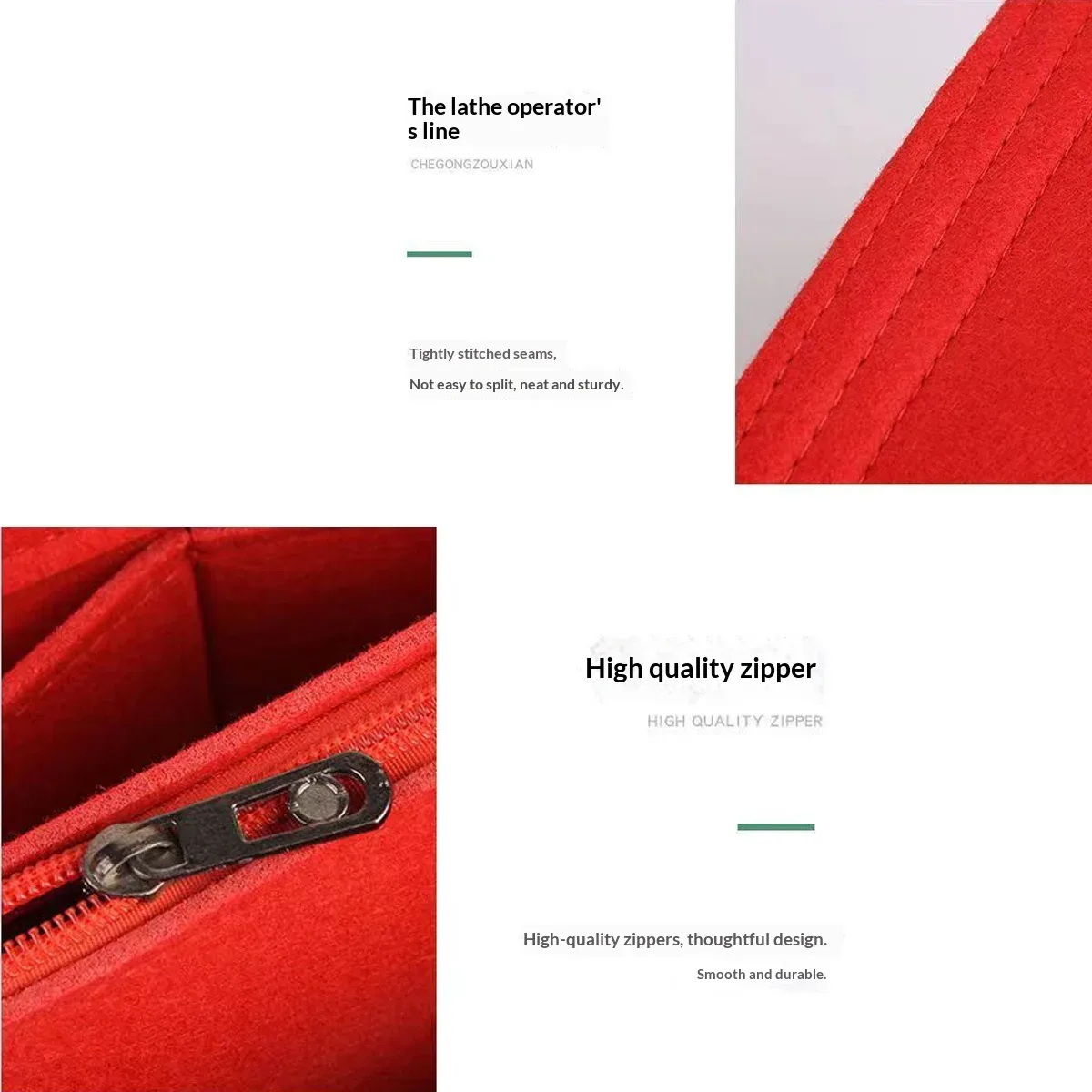 insert organisateur de sac à main en feutre pour lv neverfull mm gm pm, sac de doublure façonnant dans le sac, organisateur avec poches zippées, rangement