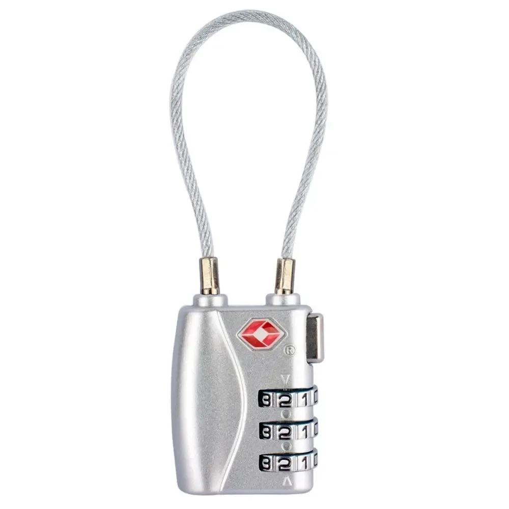 cadenas de bagages portable haute sécurité avec câble, cadenas à code douanier intelligent, cadenas à combinaison tsa avec câble en acier