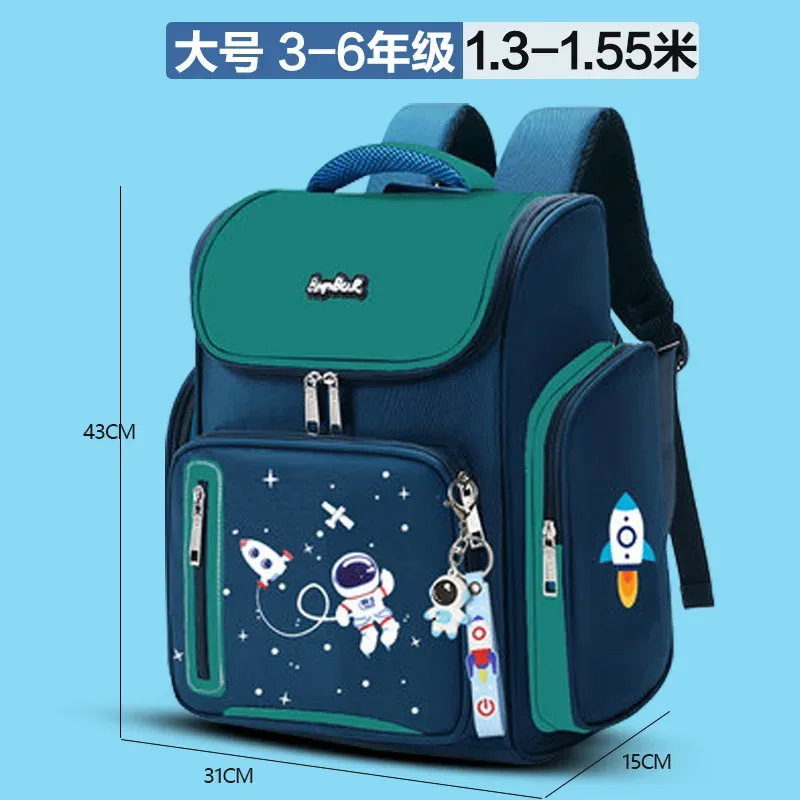 sac à dos scolaire pour filles et garçons, sacs d'école orthopédiques de grande capacité, dessins animés d'astronaute spatial, sac de livre étanche pour enfants