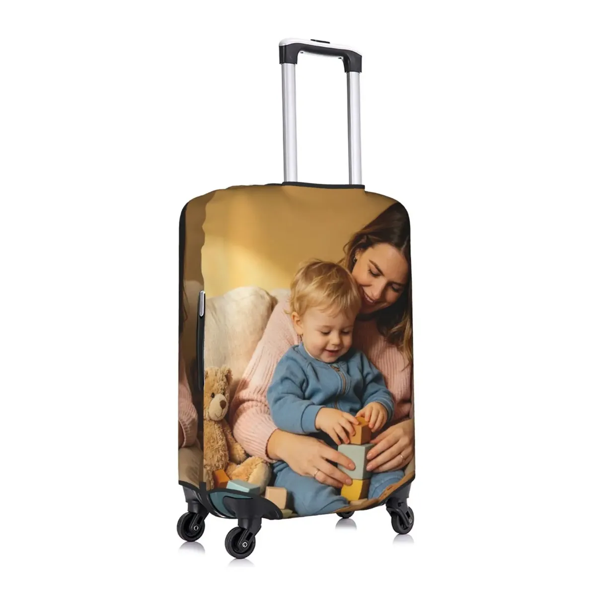 housse de bagage personnalisée avec logo, élastique, votre design ici, housse de protection pour valise de voyage, convient aux valises de 18 à 32 pouces